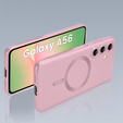 Pouzdro pro Samsung Galaxy A56, ColorMag, pro MagSafe, růžové + tvrzené sklo 9H