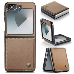 Pouzdro pro Samsung Galaxy Z Flip7 FE / Z Flip6, CASEME Litchi Leather, hnědé