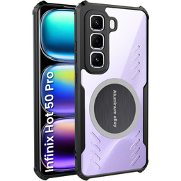 Pouzdro pro Infinix Hot 50 Pro 4G, s magnetickou fólií, transparentní / černé