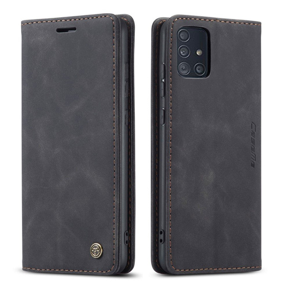 Pouzdro CASEME pro Samsung Galaxy A51, Leather Wallet Case, černé