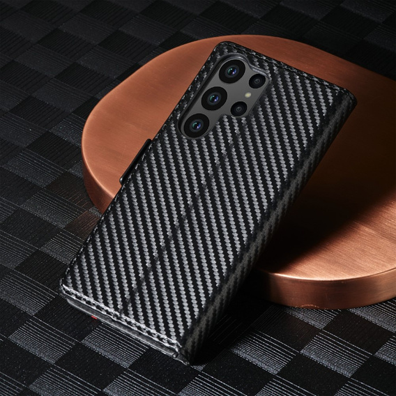 Klopové pouzdro pro Samsung Galaxy S23 Ultra, Carbon LC.IMEEKE, černé