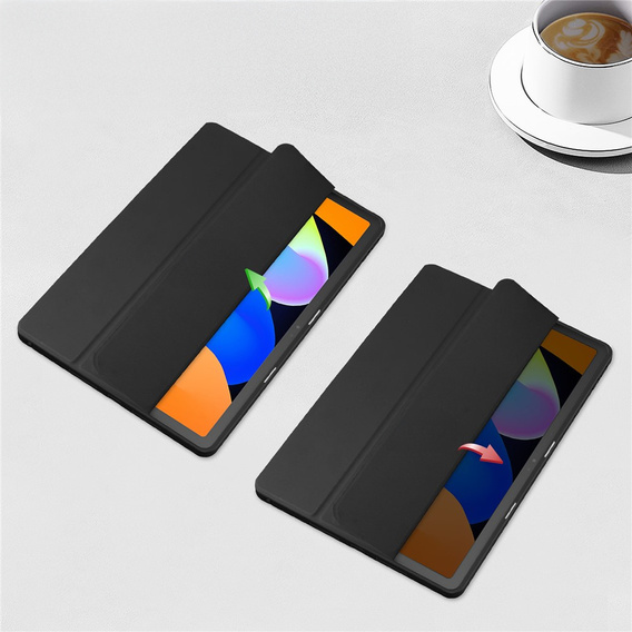 Pouzdro pro Lenovo Idea Tab 11" 2025 TB336FU TB336ZU, s průhlednou zadní stranou a držákem stylusu, černé