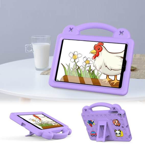 Dětské pouzdro pro iPad mini 7.9" 2019/2015/2014/2013/2012 (5/4/3/2/1 gen.), Cute Patterns, se stojánkem, fialové