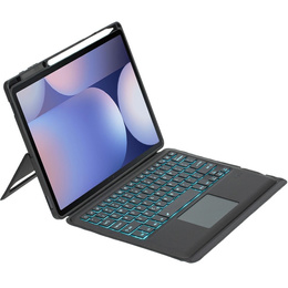 Pouzdro s podsvícenou bluetooth klávesnicí pro Samsung Galaxy S9+ / S9 FE+ / S10+ Plus, černé