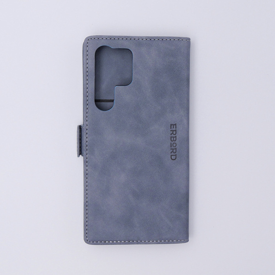 Pouzdro pro Samsung Galaxy S23 Ultra, ERBORD Vintage peněženka s klopou, zelené