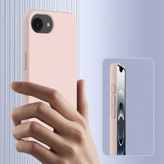 Pouzdro pro iPhone 16e, Silicone MagSafe, růžové