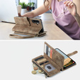 Pouzdro CASEME pro Samsung Galaxy A56 5G, Leather Wallet Cash and Card Slots, s poutkem, hnědé