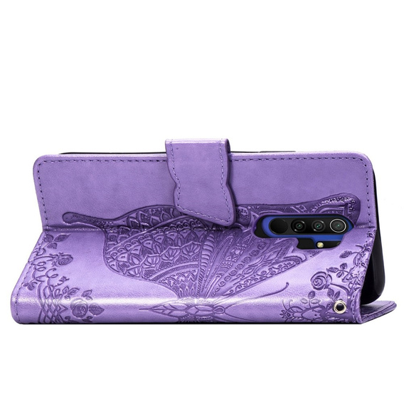 Klopové pouzdro pro Xiaomi Redmi 9, Butterfly, fialové