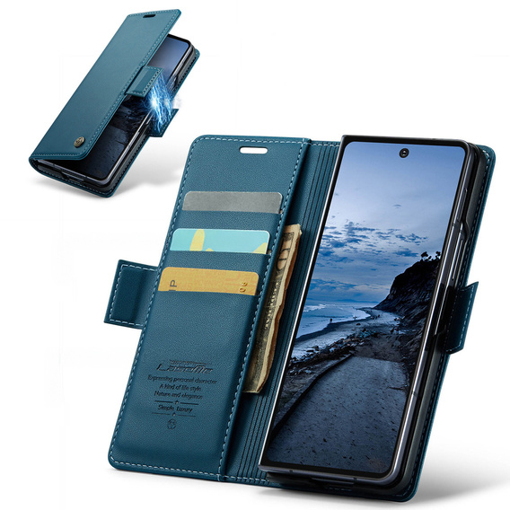 CASEME Litchi Wallet flipové pouzdro pro Samsung Galaxy Z Fold7 5G