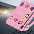Dětské pouzdro pro Samsung Galaxy Tab S10+ Plus, Cute Patterns, se stojánkem, růžové