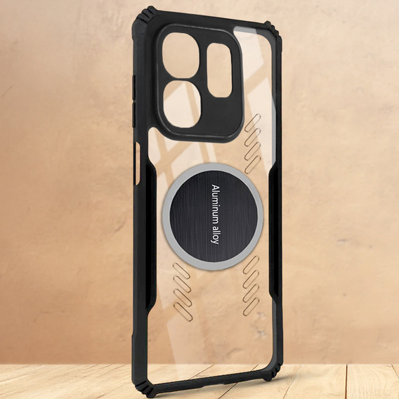Pouzdro pro Infinix Hot 50i 4G, s magnetickou fólií, transparentní / černé