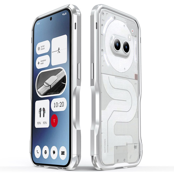 Pouzdro LUPHIE pro Nothing Phone 2a / 2a Plus, Armor Bumper, stříbrné