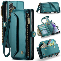 Pouzdro CASEME pro Samsung Galaxy A55 5G, RFID Leather Wallet, s popruhem přes rameno, zelené