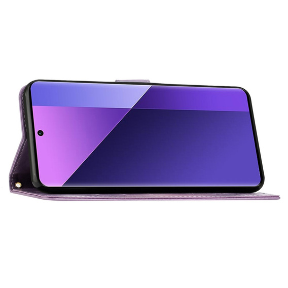 Klopové pouzdro pro Xiaomi Redmi Note 13 Pro+, Butterfly, fialové