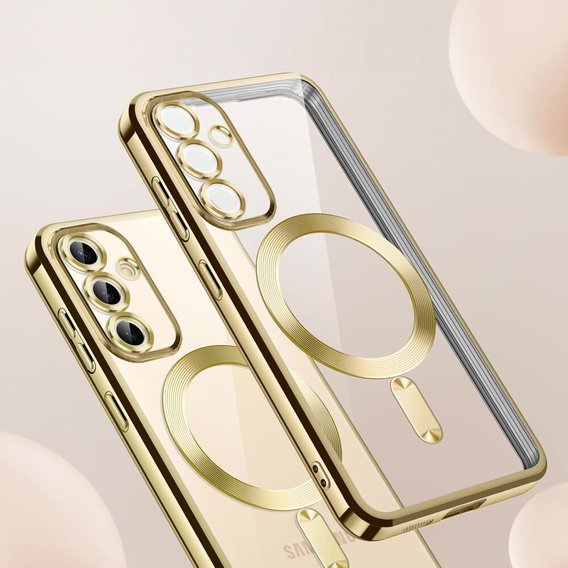 Pouzdro pro Samsung Galaxy S23 Plus, Electro MagSafe, zlaté + sklo na displej