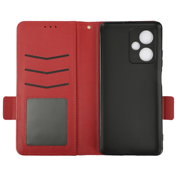 Klopové pouzdro pro Xiaomi Redmi Note 12 5G / POCO X5 5G, Wallet Litchi Magnet, červené