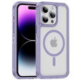 Pouzdro s rámečkem pro iPhone 14 Pro, pro MagSafe, transparentní / fialové