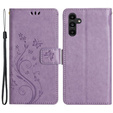 Klopové pouzdro pro Samsung Galaxy A55 5G, Wallet, Butterfly, fialové