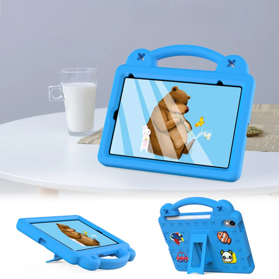 Dětské pouzdro pro iPad mini 8.3" 2021 (6 gen.) / iPad mini 8.3" 2024 (7 gen.), Cute Patterns, se stojánkem, modré