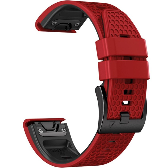 Silikonový řemínek pro Garmin Fenix 7 / Forerunner 965 / 955 / 945 / 935, červený / černý