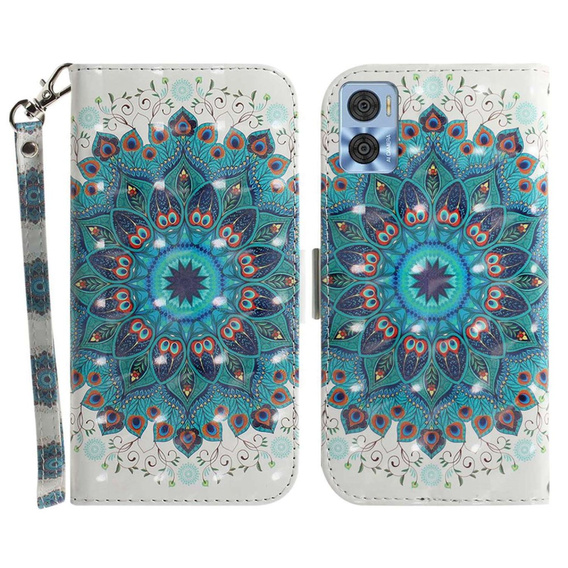 Klopové pouzdro pro Motorola Moto E22 / E22i, Wallet mandala, bílé
