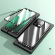 Pouzdro pro Oppo Reno 14, magnetické dvojité sklo, průhledné s černými boky