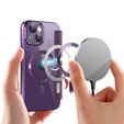 Klopové pouzdro pro iPhone 15, RFID Wallet MagSafe CamShield, fialové