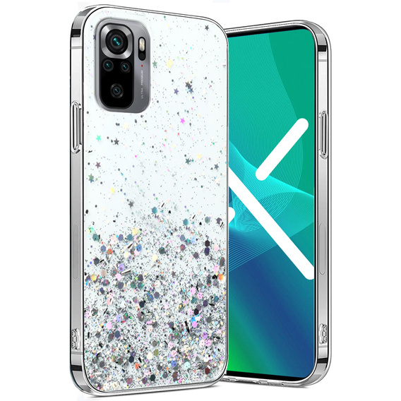 Pouzdro pro Xiaomi Redmi Note 10/10S, Glittery, průhledné