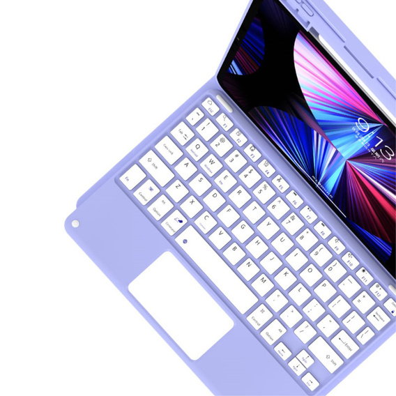 Pouzdro + klávesnice iPad Air 10.9 4 2020 / 5 2022, Touchpad, fialové