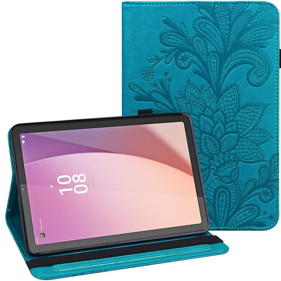 Pouzdro s klopou pro Lenovo Tab M9, flower, modré