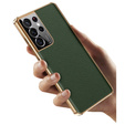 Pouzdro pro Samsung Galaxy S23 Ultra, Cowhide Leather, zelené