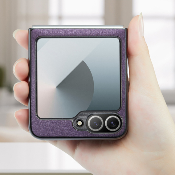 Pouzdro pro Samsung Galaxy Z Flip7 FE / Z Flip6, CASEME Litchi Leather, fialové