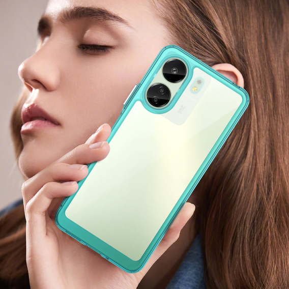 Pouzdro pro Xiaomi Redmi 13C / Poco C65, Fusion Hybrid, transparentní / modré