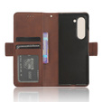 Klopové pouzdro pro Samsung Galaxy Z Fold 5 5G, Card Slot, hnědé