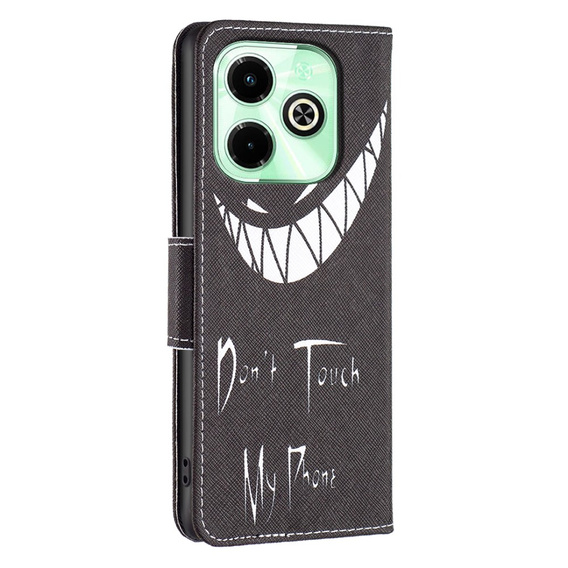 Klopové pouzdro pro Infinix Hot 40i, Wallet, Don't Touch My Phone černé