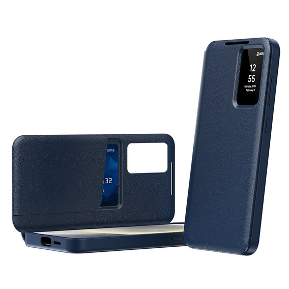 Flipové pouzdro pro Samsung Galaxy A55 5G, Smart View Wallet, modré