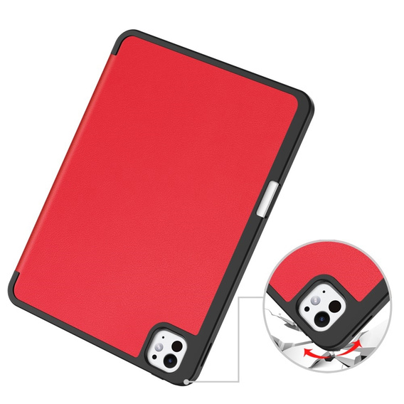 Pouzdro pro iPad Pro 11" 2024 (5 gen.), Smartcase s prostorem pro stylus, červené