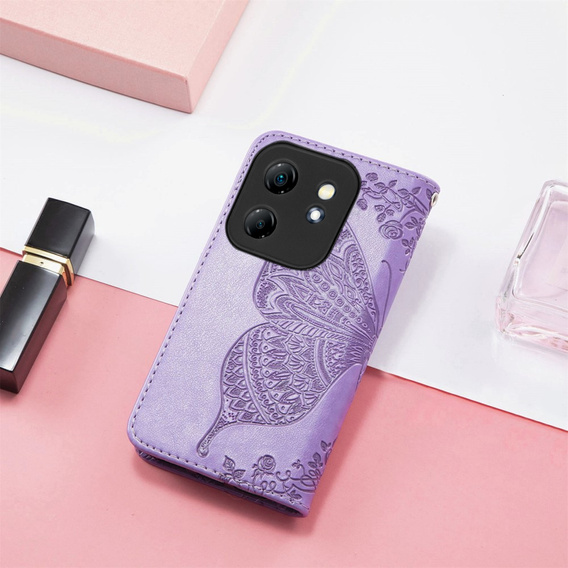 Klopové pouzdro pro Infinix Hot 50i 4G, Butterfly, fialové