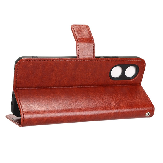 Klopové pouzdro pro Oppo A17, Crazy Horse Wallet, hnědé