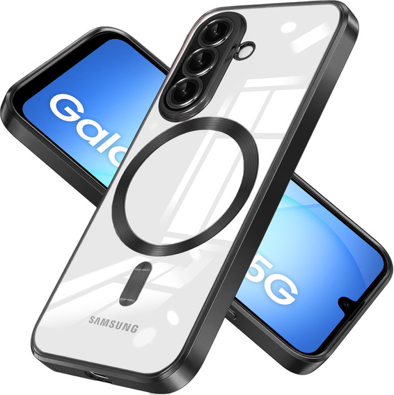 Pouzdro pro Samsung Galaxy A17 5G, Electro MagSafe, průhledné s černými boky