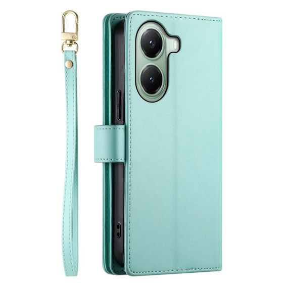 Klopové pouzdro pro Xiaomi Poco X7 Pro 5G, Wallet Zipper Pocket, zelené