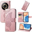 Klopové pouzdro pro Realme 11 Pro / 11 Pro +, Butterfly, růžové rose gold