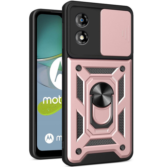 Pouzdro pro Motorola Moto E13, CamShield Slide, růžové rose gold