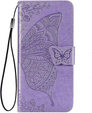 Klopové pouzdro pro Oppo Reno 14F, peněženka, Butterfly, fialové