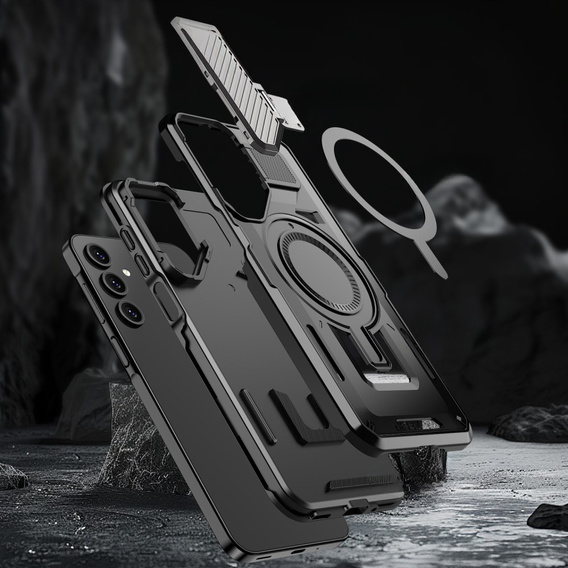 Pouzdro pro Samsung Galaxy A16, Military MagSafe with camera protection, černé