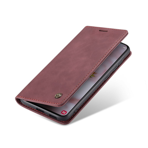 Pouzdro CASEME pro Samsung Galaxy S22+ Plus 5G, Leather Wallet Case, červené