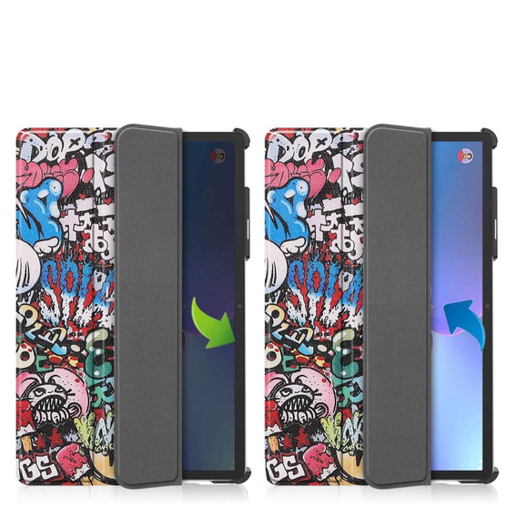Pouzdro pro Lenovo Tab P11 Pro Gen 2 TB132FU TB132XU 11.2", s klopou, graffiti