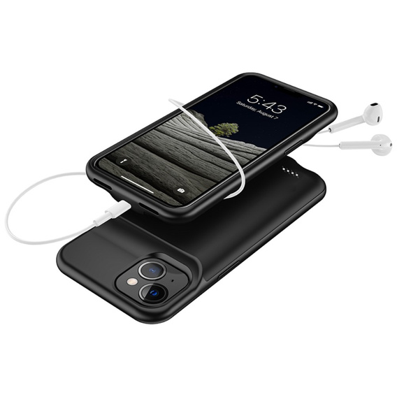 6500mAh bateriové pouzdro pro iPhone 13, černé