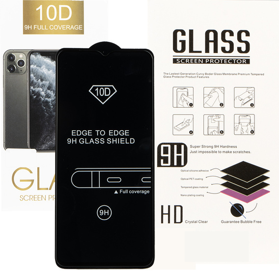 3D tvrzené sklo pro Oppo A18 4G / A38 4G, černé