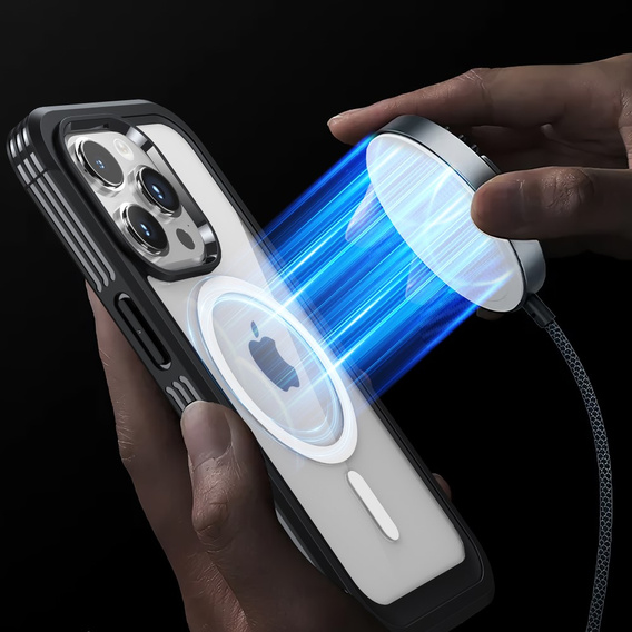 Pouzdro pro iPhone 15 Pro, Armoured Full Protect 360° pro MagSafe, sklo na displej, černé